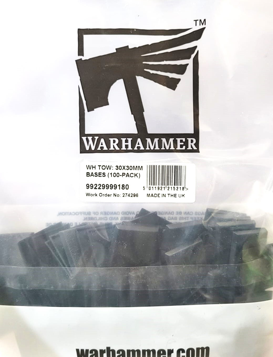 Warhammer Old World 30X30mm Square Bases 100-Pack WBGames
