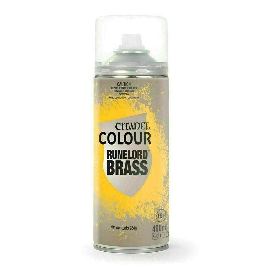 Citadel Colour Runelord Brass Spray Paints Games Workshop 