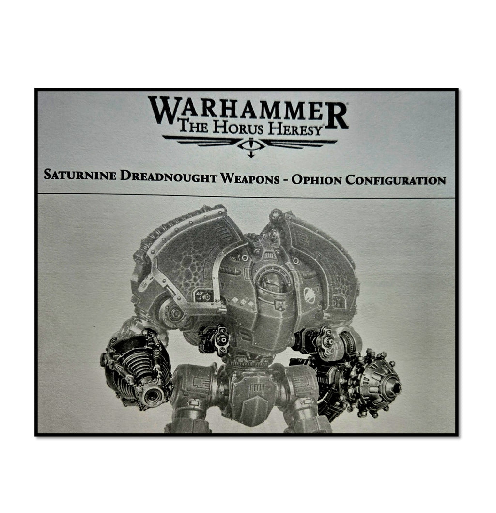 Saturnine Dreadnought Weapons Ophion Upgrades Warhammer Horus Heresy 30K