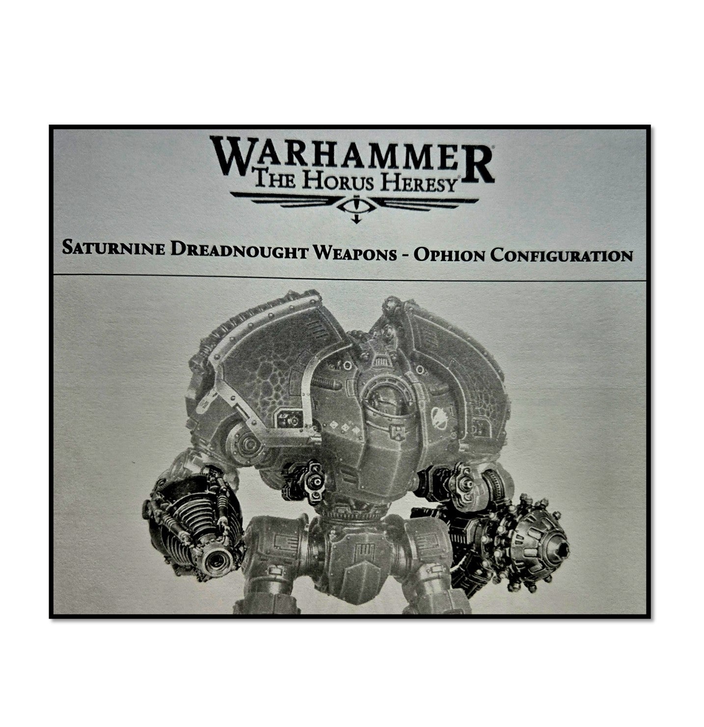Saturnine Dreadnought Weapons Ophion Upgrades Warhammer Horus Heresy 30K