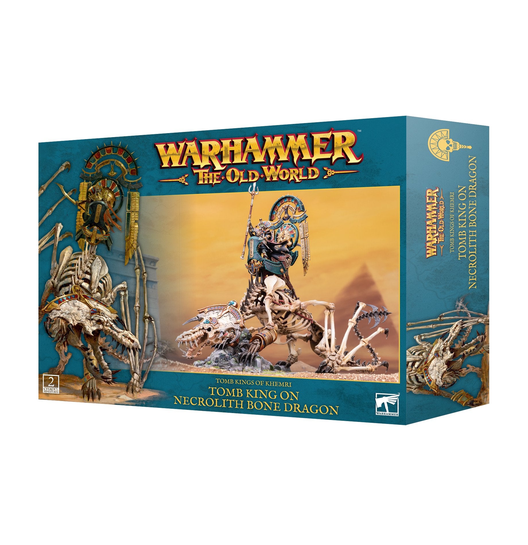 Tomb King On Necrolith Bone Dragon Old World Warhammer