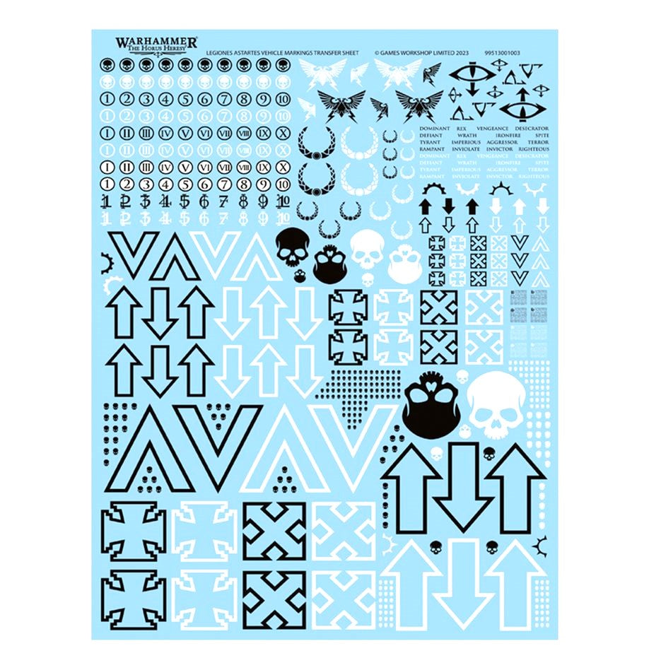 Vehicle Markings Transfer Sheet Legiones Astartes Legions Imperialis
