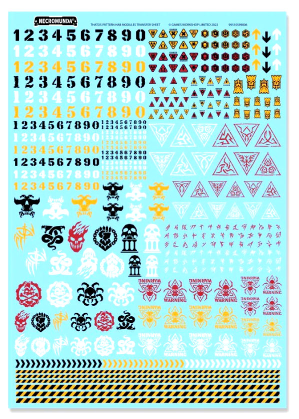 Thatos Pattern Hab Modules Transfer Sheet Necromunda - Brand New!        WBGames