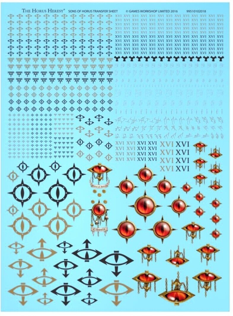 Sons of Horus Transfer Sheet Forge World Horus Heresy
