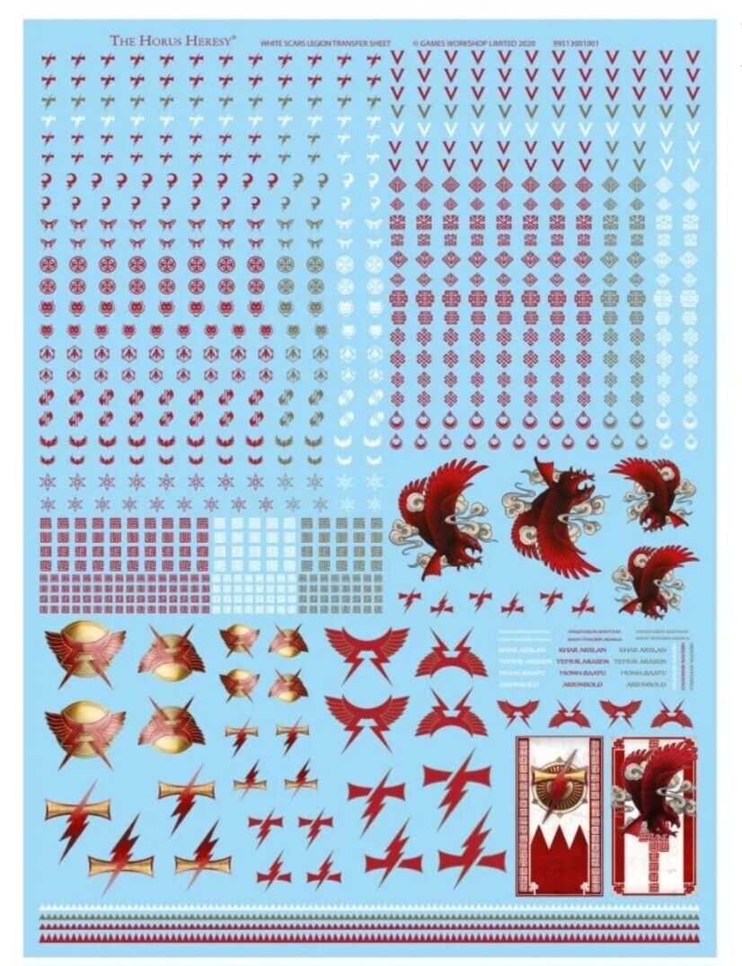 White Scars Legion Transfer Sheet Horus Heresy Warhammer