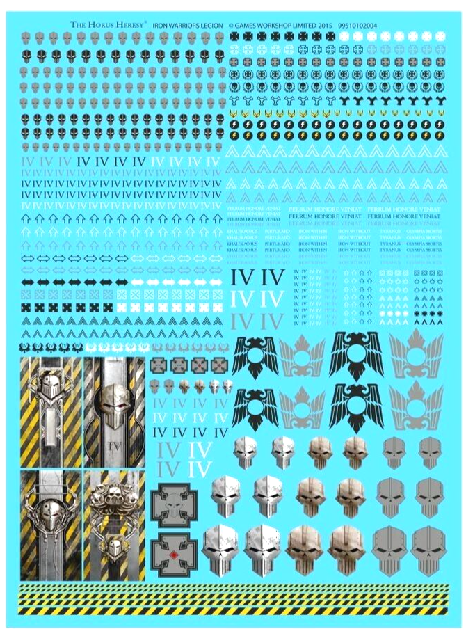 Iron Warriors Legion Transfer Sheet Horus Heresy Warhammer