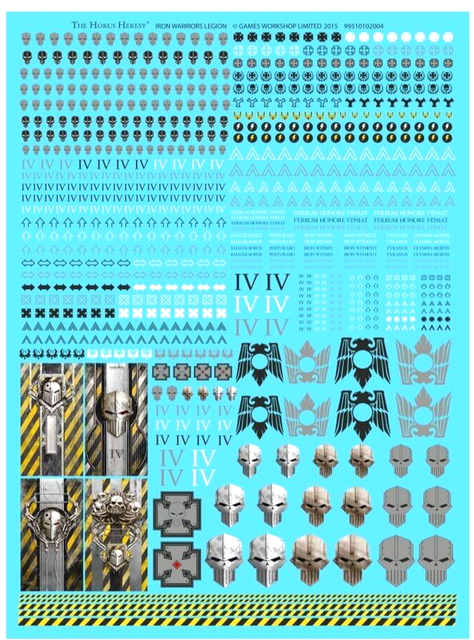 Iron Warriors Legion Transfer Sheet Horus Heresy Warhammer New!          WBGames