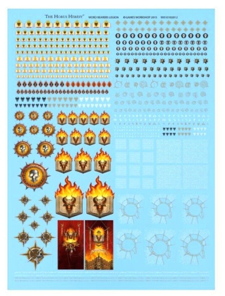 Word Bearers Legion Transfer Sheet Warhammer Horus Heresy